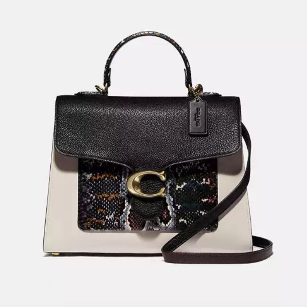 Coach Tabby Top Handle In Colorblock Snakeskin 76373